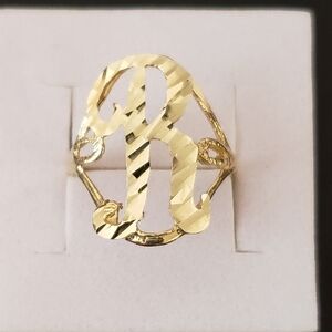 10kt Gold Initial R Ring